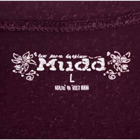 Mudd Shirt Dress Tunic Purple Asymmetric L Women Soft Rayon Flowy Boho Lagenlook - Picture 2 of 12